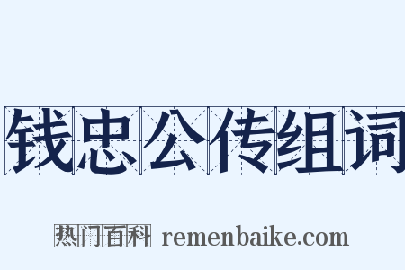 钱忠公传组词是什么意思的图片